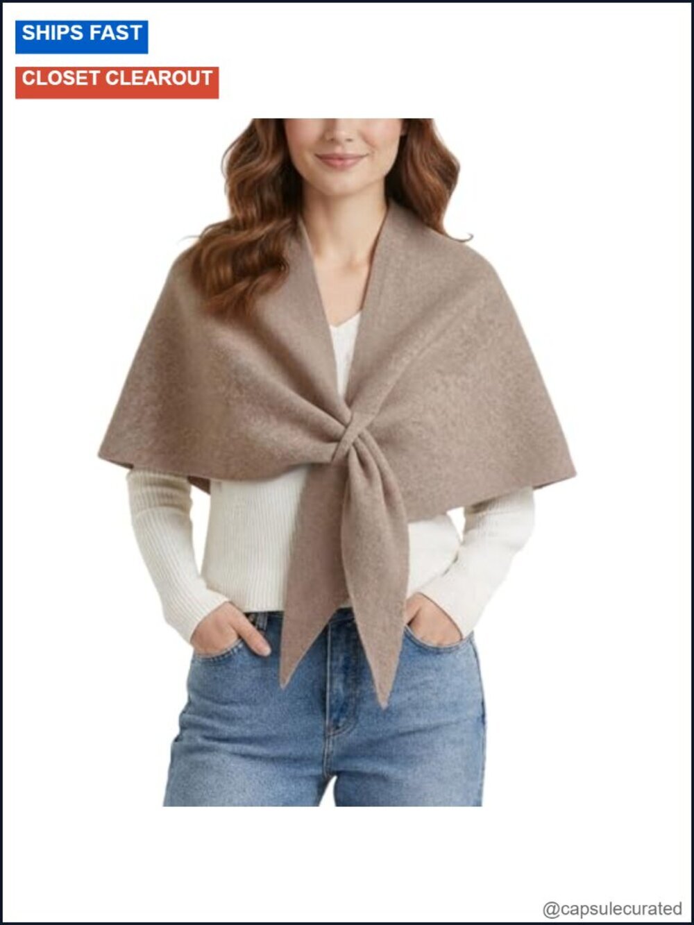 Knitted Pashmina Shawl Wrap Cardigan Shoulder Top Triangle Cape Scarf